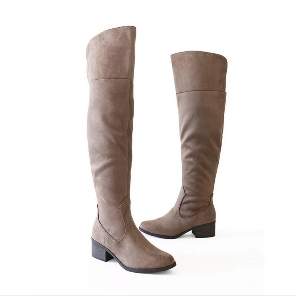 City Classified Suede Slit Block OverTheKnee Boot